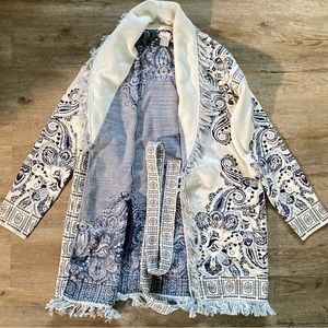 Beautiful Chico’s size 0 Buttercream fringe Shawl cardigan sweater